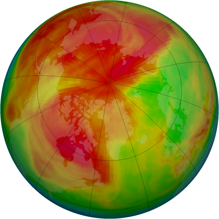 Arctic ozone map for 13 March 1984